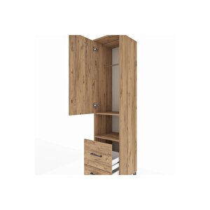 Hyperion Dolap 2 Raflı 2 Çekmeceli Tek Askılı 44x44x195 Çam-çam