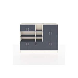 Arges Dolap 14 Raflı 9 Kapaklı 220x30x163 Aytaşı-antrasit