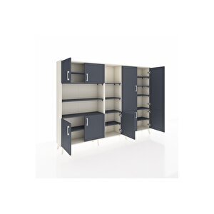 Arges Dolap 14 Raflı 9 Kapaklı 220x30x163 Aytaşı-antrasit