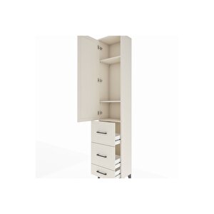 Arges Dolap 3 Raflı 3 Çekmeceli Tek Kapaklı 44x30x221 Aytaşı-aytaşı