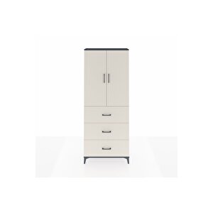 Arges Dolap 2 Raflı 3 Çekmeceli 2 Kapaklı 88x30x221 Antrasit-aytaşı