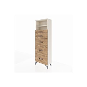 Arges Dolap 2 Raflı 5 Çekmeceli 60x30x182 Aytaşı-çam