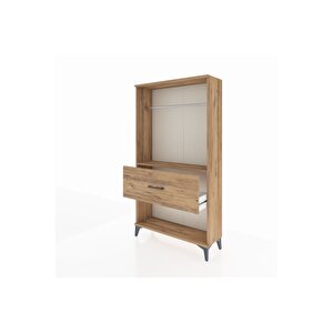 Arges Dolap Tek Raflı Tek Çekmeceli Tek Askılı 88x30x163 Çam-çam