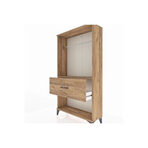 Arges Dolap Tek Raflı Tek Çekmeceli Tek Askılı 88x30x163 Çam-çam