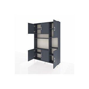 Arges Gardrop 9 Raflı 6 Kapaklı 132x30x195 Antrasit-antrasit