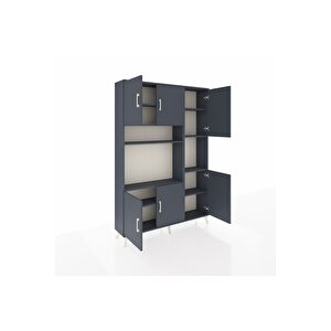 Arges Gardrop 9 Raflı 6 Kapaklı 132x30x195 Antrasit-antrasit