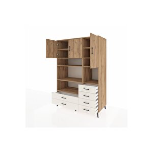 Kronos Dolap 9 Raflı 6 Çekmeceli 3 Kapaklı 132x59x195 Çam-çam/aytaşı