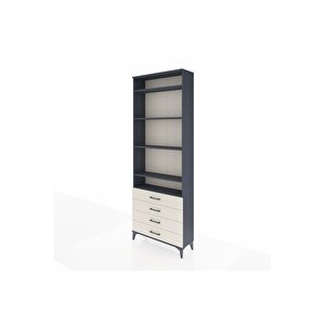 Arges Dolap 5 Raflı 4 Çekmeceli 88x30x243 Antrasit-aytaşı