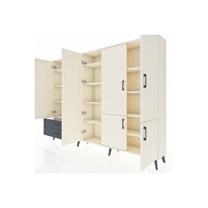 Arges Dolap 12 Raflı 2 Çekmeceli 7 Kapaklı 220x30x163 Aytaşı-aytaşı/antrasit