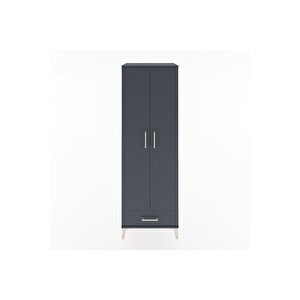 Hyperion Dolap 4 Raflı Tek Çekmeceli 2 Kapaklı 60x44x182 Antrasit-antrasit
