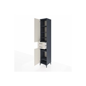 Hyperion Dolap 6 Raflı 2 Çekmeceli 2 Kapaklı 44x44x243 Antrasit-aytaşı