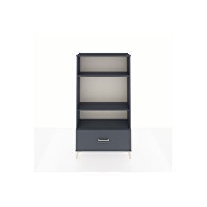 Arges Dolap 3 Raflı Tek Çekmeceli 88x30x163 Antrasit-antrasit