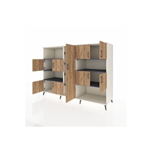 Kronos Dolap 10 Raflı 9 Kapaklı 220x59x163 Aytaşı-çam/antrasit