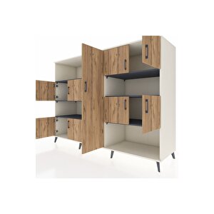 Kronos Dolap 10 Raflı 9 Kapaklı 220x59x163 Aytaşı-çam/antrasit