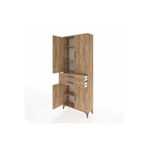 Arges Dolap 4 Raflı 2 Çekmeceli 4 Kapaklı 88x30x221 Çam-çam