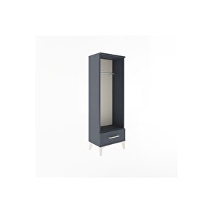 Arges Dolap Tek Raflı Tek Çekmeceli Tek Askılı 44x30x134 Antrasit-antrasit