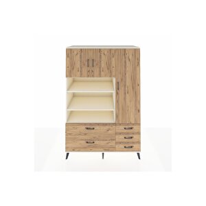 Kronos Dolap 9 Raflı 5 Çekmeceli 3 Kapaklı 132x59x195 Aytaşı-çam/çam