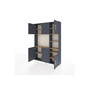 Arges Dolap 10 Raflı 6 Kapaklı 132x30x195 Antrasit-antrasit/çam