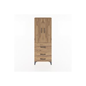 Arges Dolap 3 Raflı 3 Çekmeceli 2 Kapaklı 60x30x163 Çam-çam