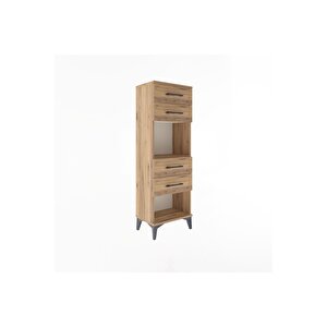 Arges Dolap Tek Raflı 4 Çekmeceli 44x30x134 Çam-çam