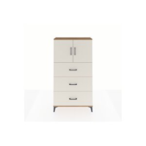 Arges Dolap 2 Raflı 3 Çekmeceli 2 Kapaklı 88x30x163 Çam-aytaşı