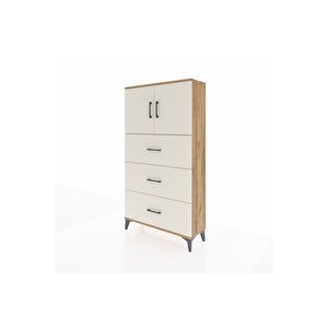 Arges Dolap 2 Raflı 3 Çekmeceli 2 Kapaklı 88x30x163 Çam-aytaşı