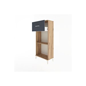 Arges Dolap Tek Raflı Tek Çekmeceli 60x30x134 Çam-antrasit