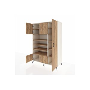 Kronos Dolap 11 Raflı 5 Kapaklı 132x59x195 Aytaşı-çam/çam