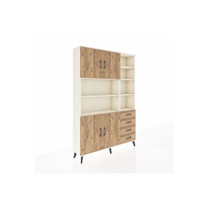 Arges Gardrop 9 Raflı 4 Çekmeceli 4 Kapaklı 132x30x195 Aytaşı-çam