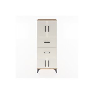 Hyperion Dolap 2 Raflı 2 Çekmeceli 4 Kapaklı 60x44x163 Çam-aytaşı