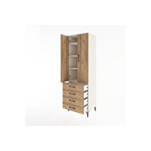 Hyperion Dolap 4 Raflı 4 Çekmeceli 2 Kapaklı 60x44x195 Aytaşı-çam