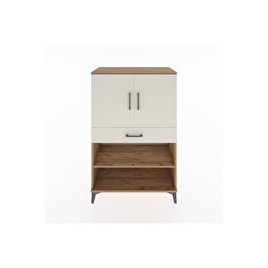 Hyperion Dolap 3 Raflı Tek Çekmeceli 2 Kapaklı 88x44x134 Çam-aytaşı