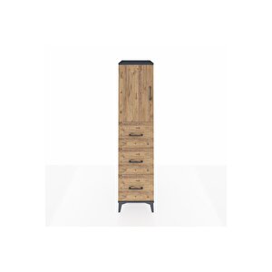 Kronos Dolap 2 Raflı 3 Çekmeceli Tek Kapaklı 44x59x182 Antrasit-çam