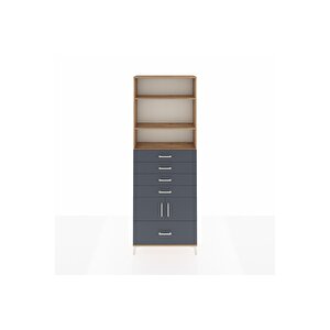 Arges Dolap 4 Raflı 5 Çekmeceli 2 Kapaklı 88x30x243 Çam-antrasit