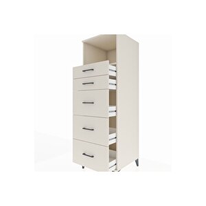 Kronos Dolap Tek Raflı 5 Çekmeceli 60x59x182 Aytaşı-aytaşı
