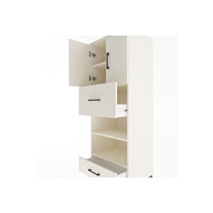 Hyperion Dolap 4 Raflı 2 Çekmeceli 2 Kapaklı 60x44x163 Aytaşı-aytaşı