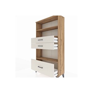 Arges Dolap 3 Raflı 3 Çekmeceli 88x30x163 Çam-aytaşı