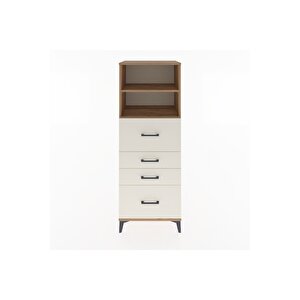 Hyperion Dolap 2 Raflı 4 Çekmeceli 60x44x163 Çam-aytaşı