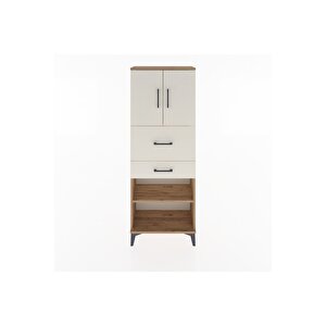 Arges Dolap 3 Raflı 2 Çekmeceli 2 Kapaklı 60x30x163 Çam-aytaşı