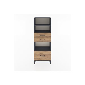 Arges Dolap 3 Raflı 3 Çekmeceli 60x30x163 Antrasit-çam