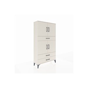 Arges Dolap 4 Raflı 3 Çekmeceli 4 Kapaklı 88x30x163 Aytaşı-aytaşı