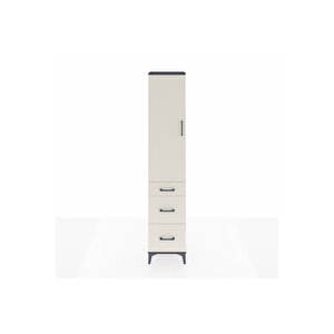 Arges Dolap 3 Raflı 3 Çekmeceli Tek Kapaklı 44x30x221 Antrasit-aytaşı