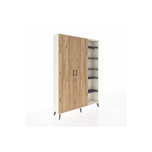 Arges Dolap 7 Raflı 2 Kapaklı Tek Askılı 132x30x195 Aytaşı-çam/antrasit