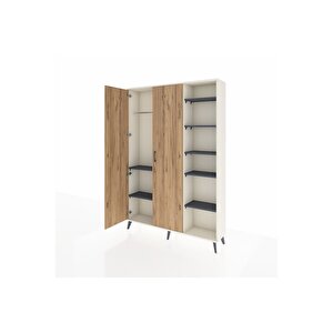 Arges Dolap 7 Raflı 2 Kapaklı Tek Askılı 132x30x195 Aytaşı-çam/antrasit