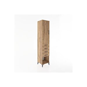 Hyperion Dolap 2 Raflı 4 Çekmeceli Tek Askılı 44x44x221 Çam-çam