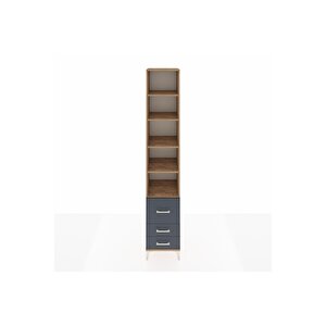 Hyperion Dolap 5 Raflı 3 Çekmeceli 44x44x243 Çam-antrasit
