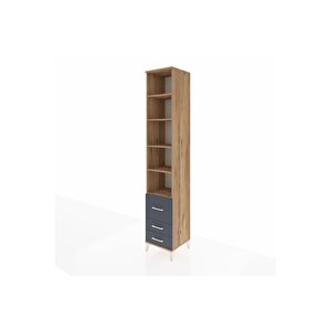 Hyperion Dolap 5 Raflı 3 Çekmeceli 44x44x243 Çam-antrasit