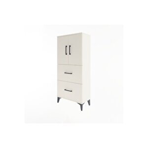 Arges Dolap Tek Raflı 2 Çekmeceli 2 Kapaklı 60x30x134 Aytaşı-aytaşı