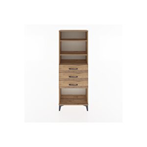 Arges Dolap 3 Raflı 3 Çekmeceli 60x30x163 Çam-çam