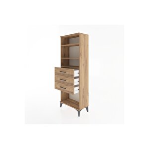 Arges Dolap 3 Raflı 3 Çekmeceli 60x30x163 Çam-çam